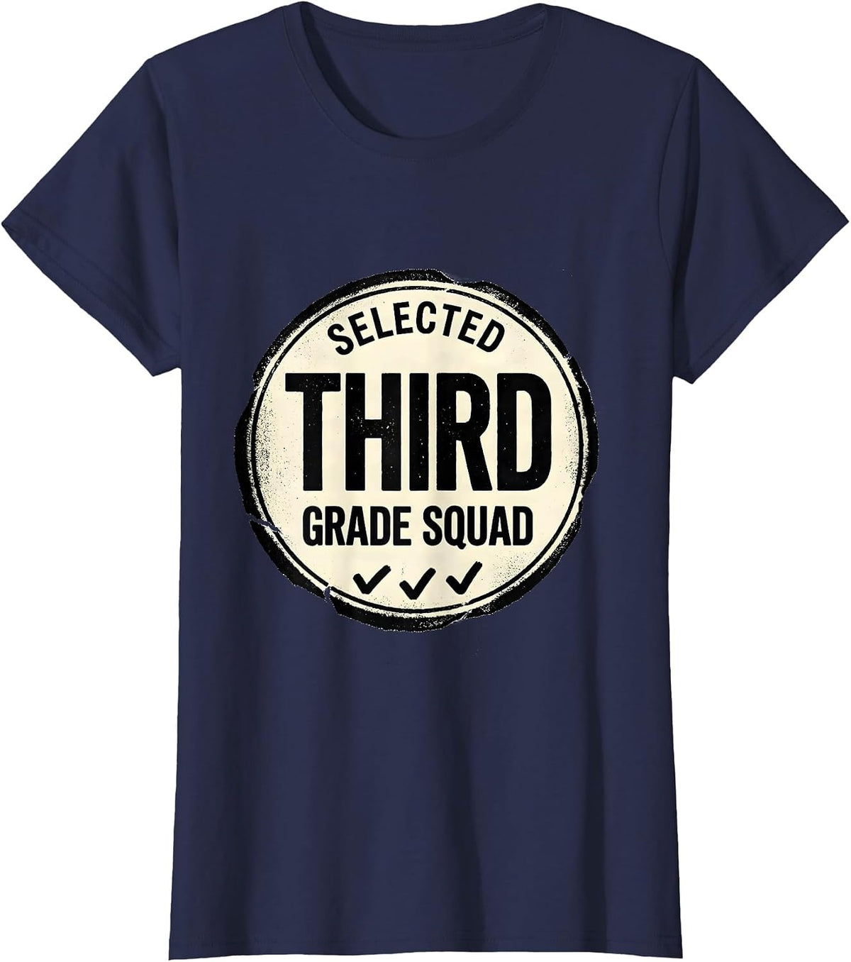 Women's Selected Third Grade Squad Back to School Teacher Student T-Shirt - Navy Blue