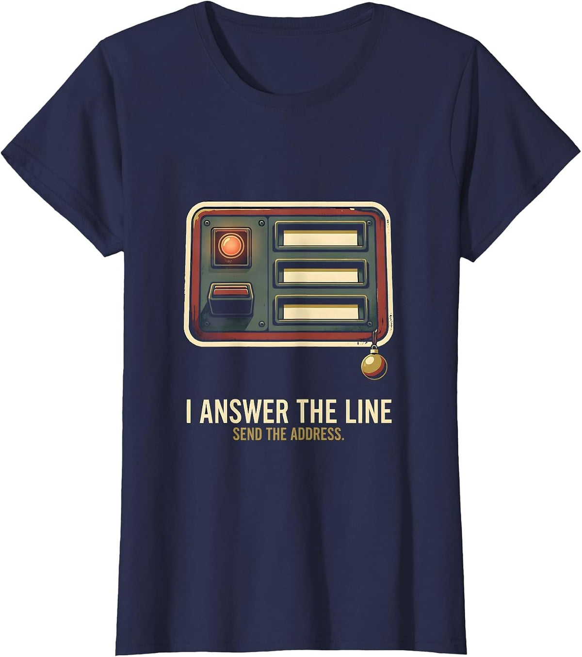 Women's I Answer The Line Send The Address Vintage 911 Dispatcher T-Shirt - Navy Blue