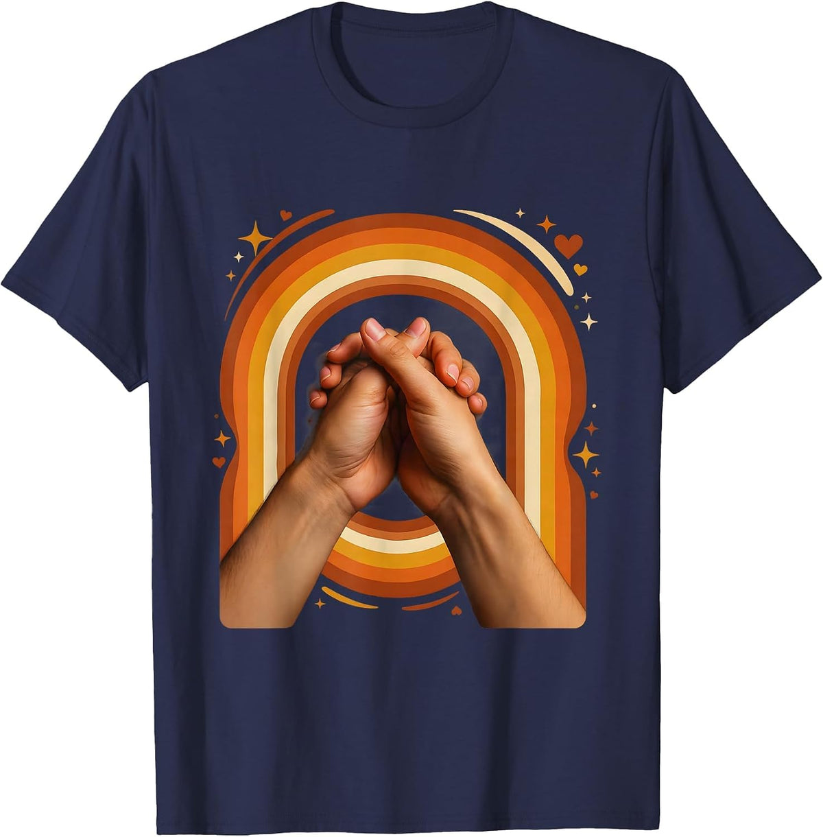Best Friend Pinky Promise Graphic Design T-Shirt - Navy Blue