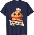 Always Knowing Never Telling Mysterious Design T-Shirt - Navy Blue