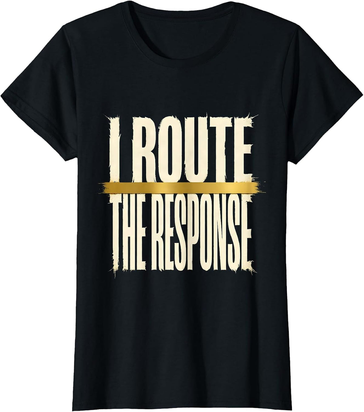 Women's I Route The Response Thin Gold Line 911 Dispatcher Tribute T-Shirt - Black
