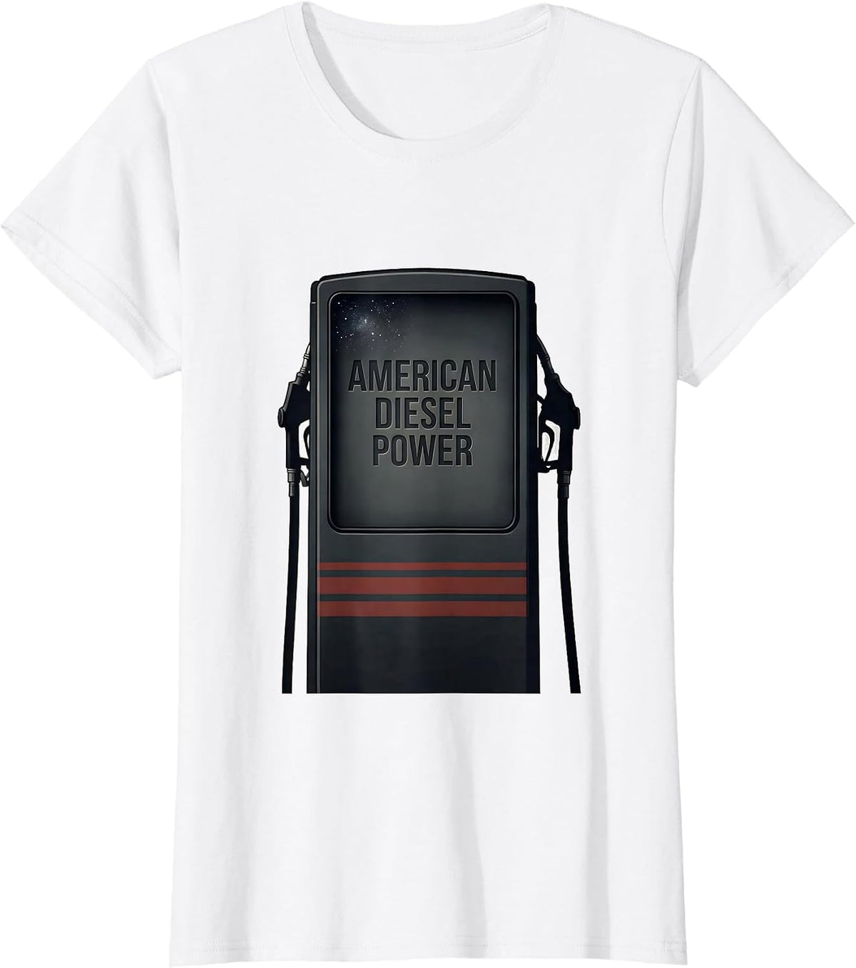 American Diesel Power Minimalist Trucker Occupational Pride T-Shirt - White