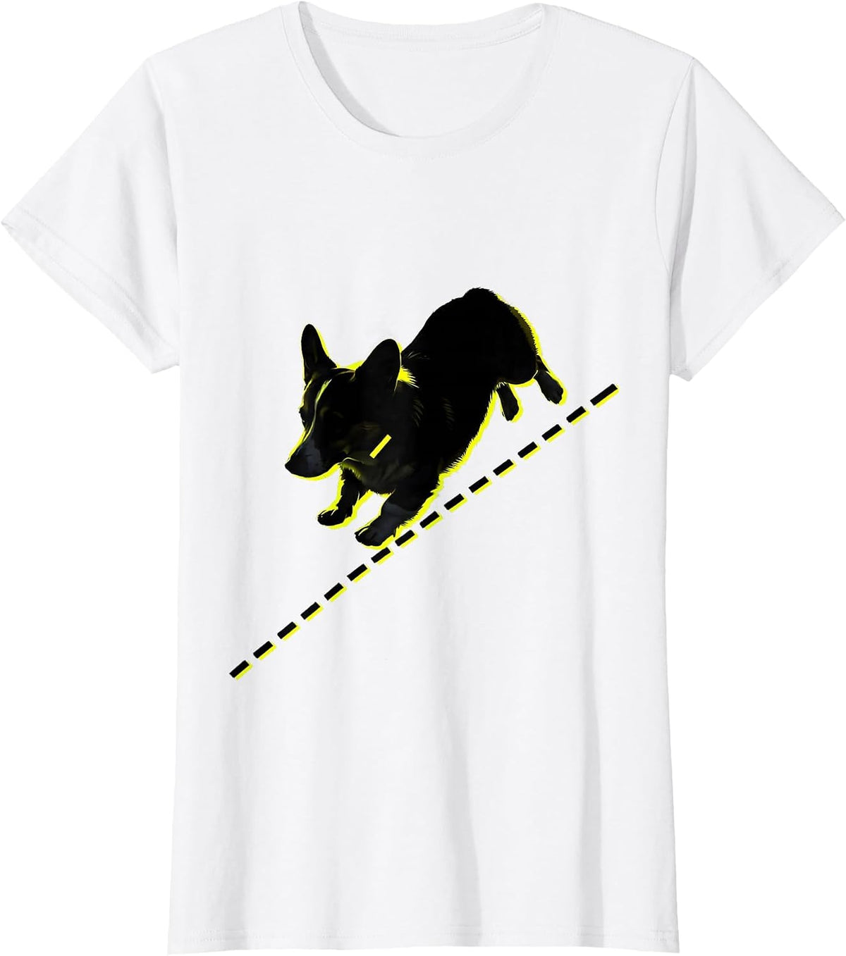 Corgi Sprint Retro Corgi Lover Humor T-Shirt - White