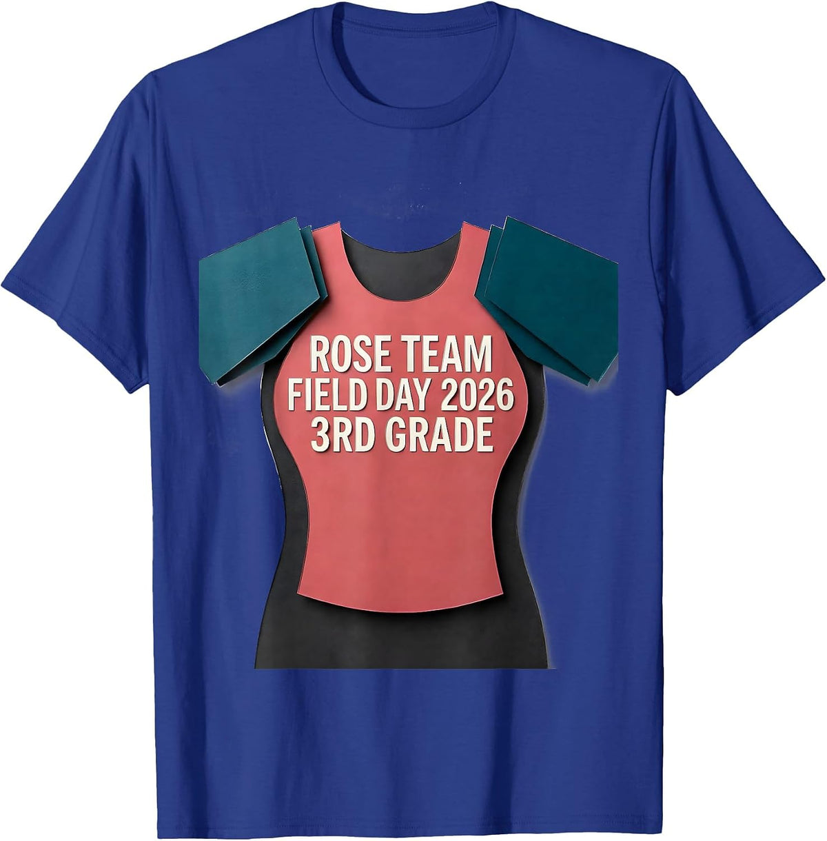 Men's ROSE TEAM FIELD DAY 2026 3RD GRADE School Color Team Spirit T-Shirt - Royal Blue