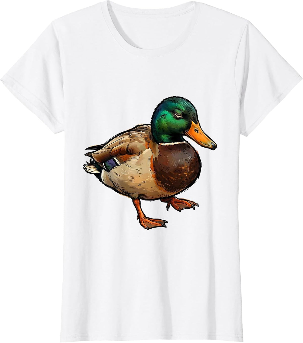 Mallard Drake Waterfowl Hunter Camo Casual Outdoor T-Shirt - White