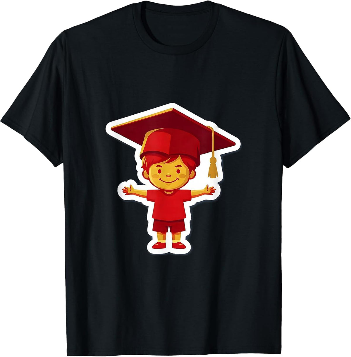 Men's Sped Teacher Graduation Cap Kid Illustration T-Shirt - Black