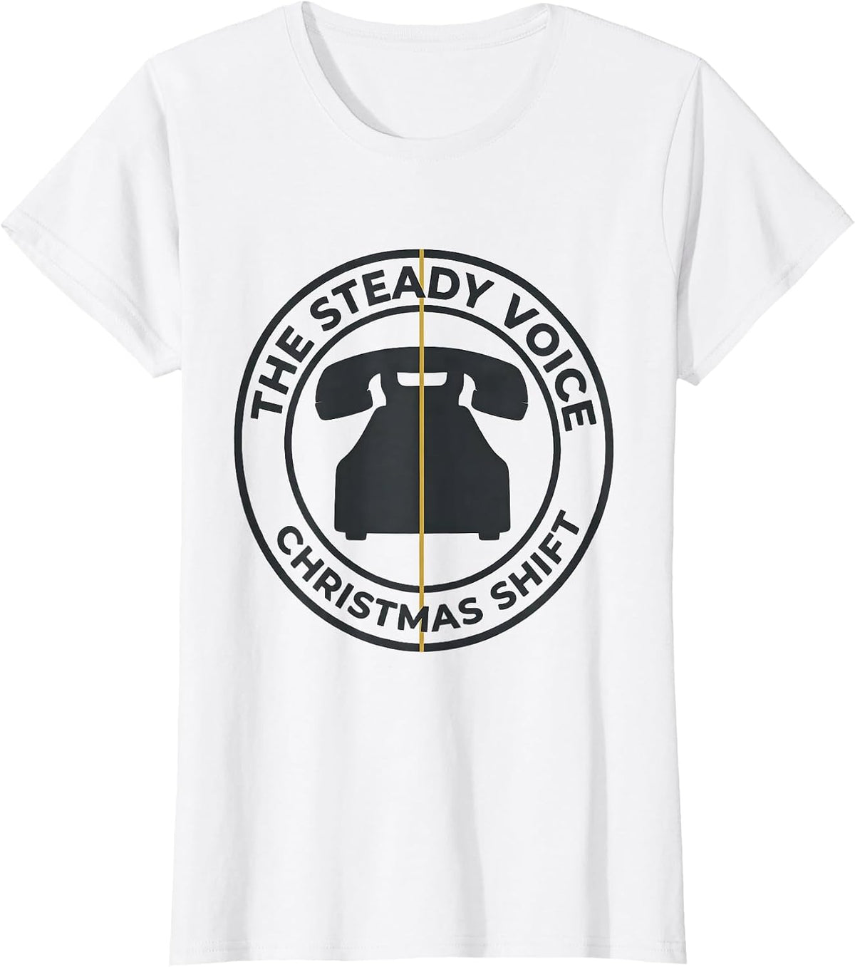 The Steady Voice Christmas Shift Funny 911 Dispatcher T-Shirt - White