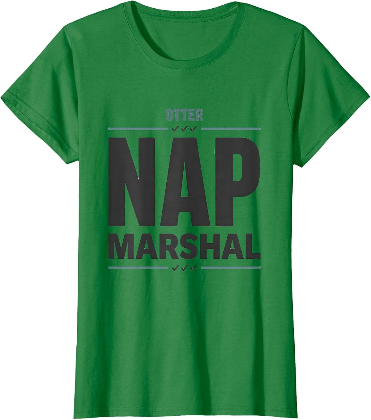Women's Otter Nap Marshal Cute Animal Sleepshirt Lounge Wear T-Shirt - Kelly Green