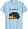 Men's Chief Napping Officer Cute Hedgehog Sleepshirt Kids T-Shirt - Baby Blue