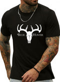 Round Neck Graphic Tees for Men Summer Fall Short Sleeve T-Shirt Basis Tops Blouse - C7-black