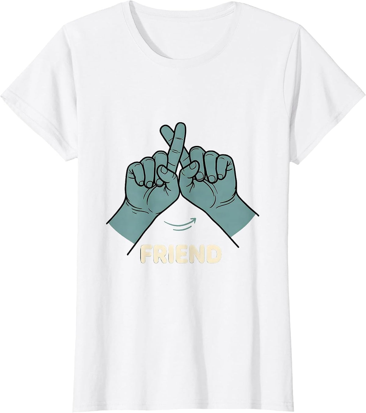 Women's FRIEND ASL Sign Language Teacher Gift Awareness T-Shirt - White