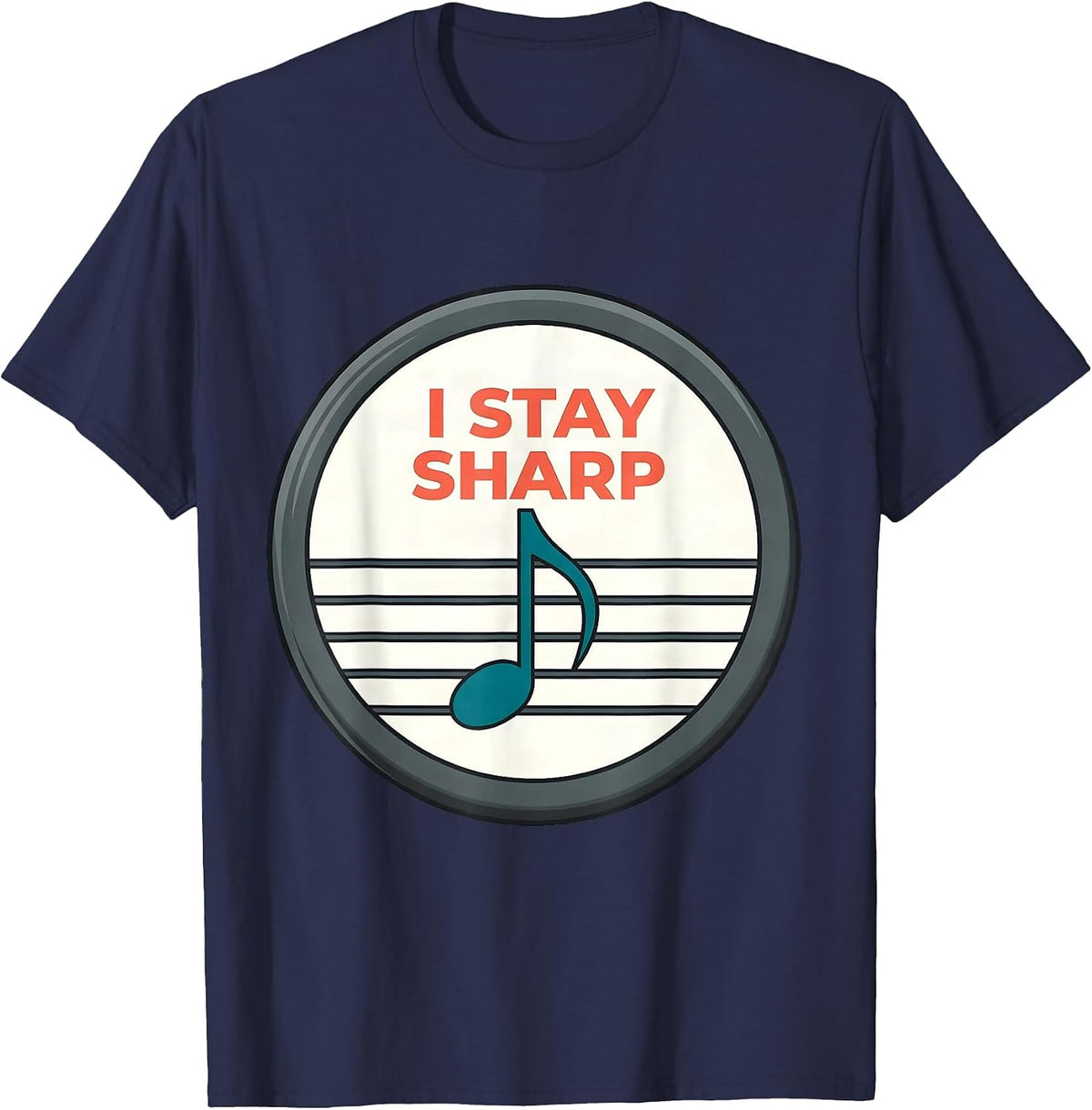 I Stay Sharp Funny Music Lover Pianist Humor T-Shirt - Navy Blue
