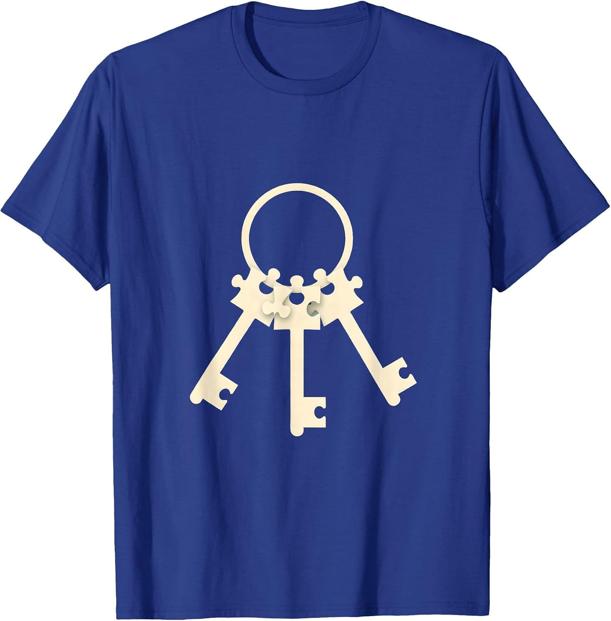 Men's Sped Teacher Puzzle Piece Keys Keyring Graphic T-Shirt - Royal Blue