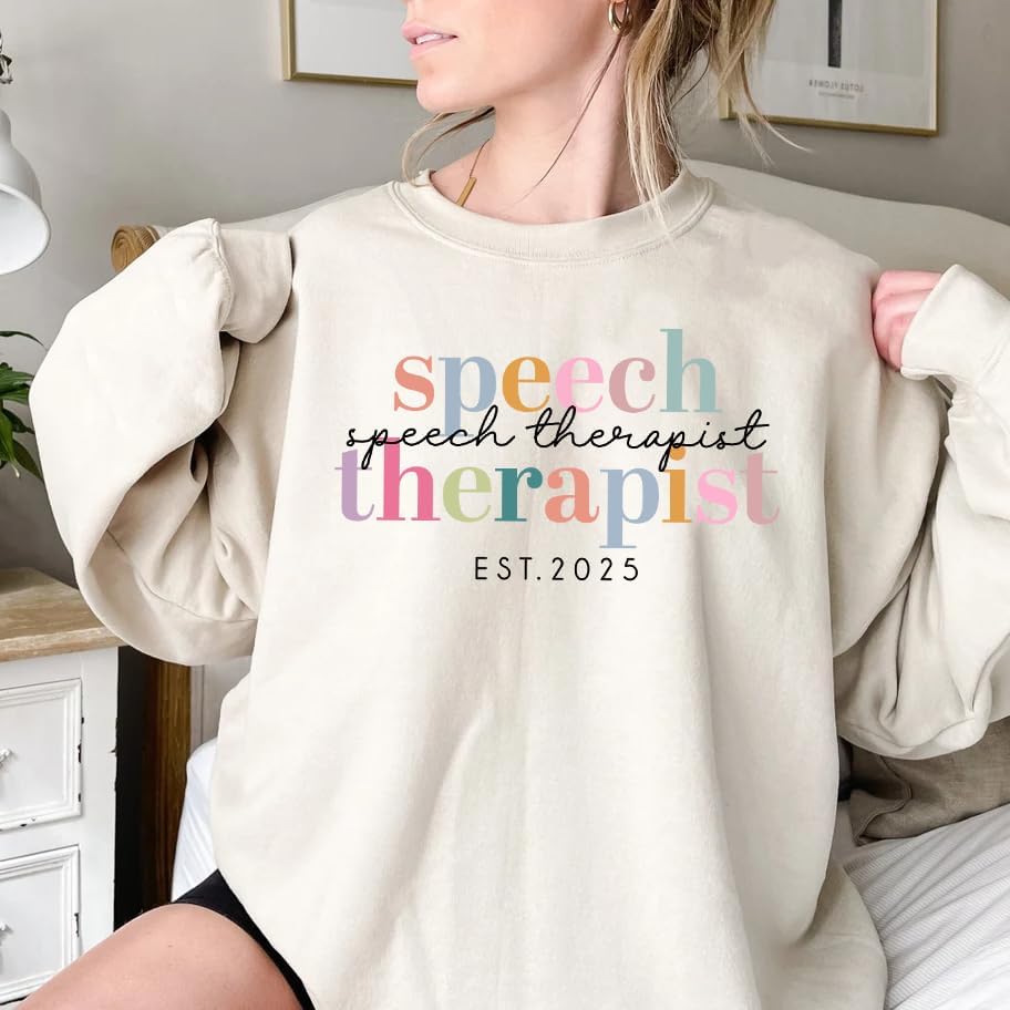 Custom Speech Therapist Sweatshirt, Personalized Speech Therapist Shirt, Language Pathologist, SLP Professional Gifts - size