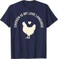 Chicken Is My Love Language Funny Poultry Design T-Shirt - Navy Blue