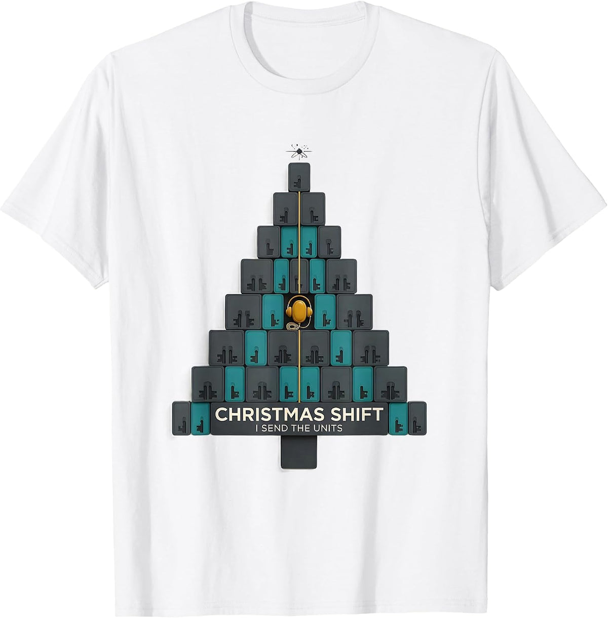 Men's Christmas Shift I Send The Units Funny 911 Dispatcher T-Shirt - White