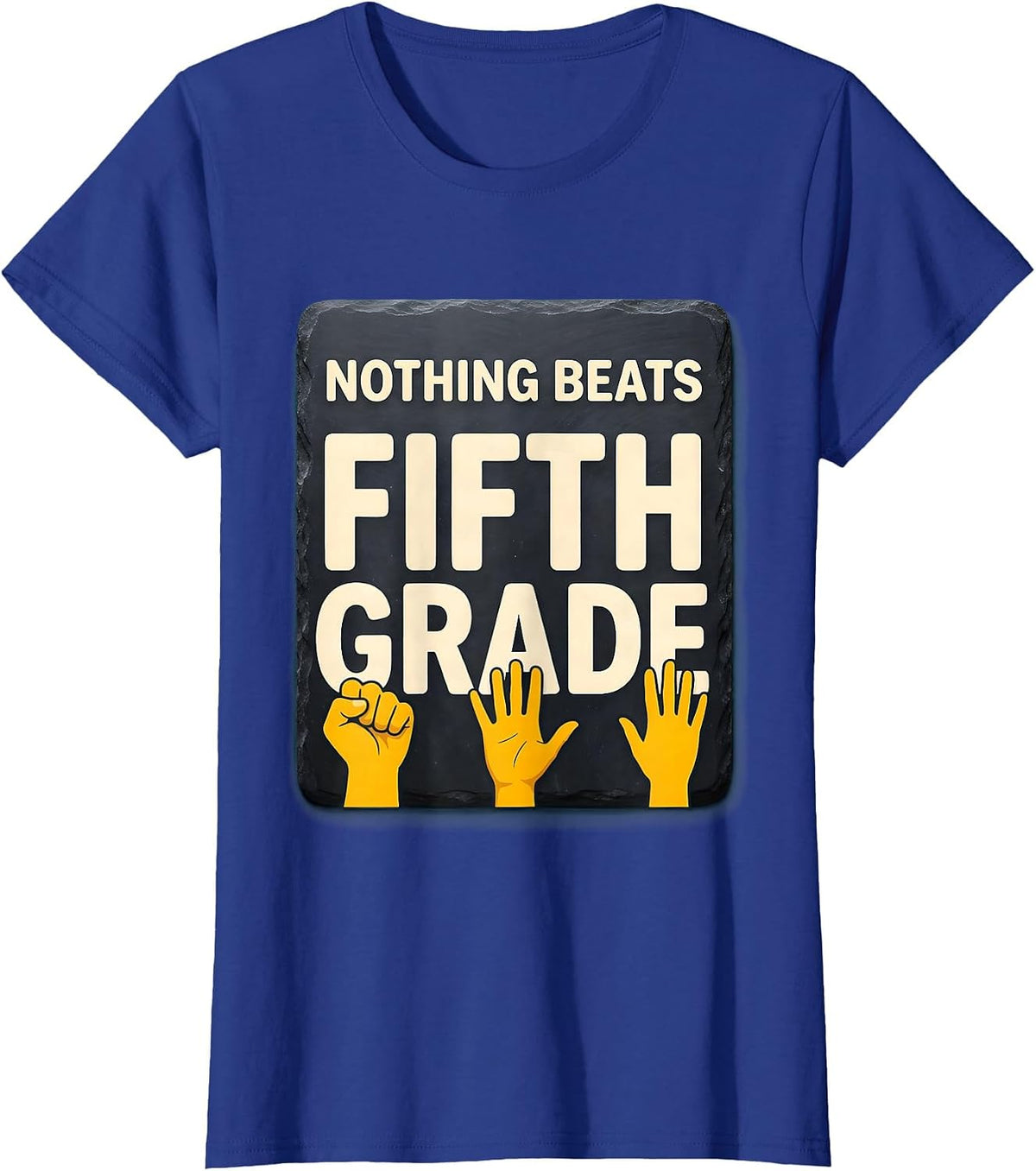 Women's Nothing Beats Fifth Grade Back to School Rock Paper Scissors T-Shirt - Royal Blue