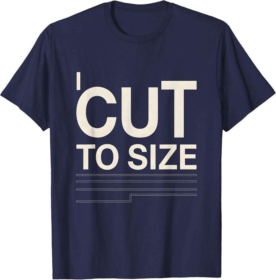 I Cut To Size Minimalist Barber Hairdresser Hairstylist Gift T-Shirt - Navy Blue