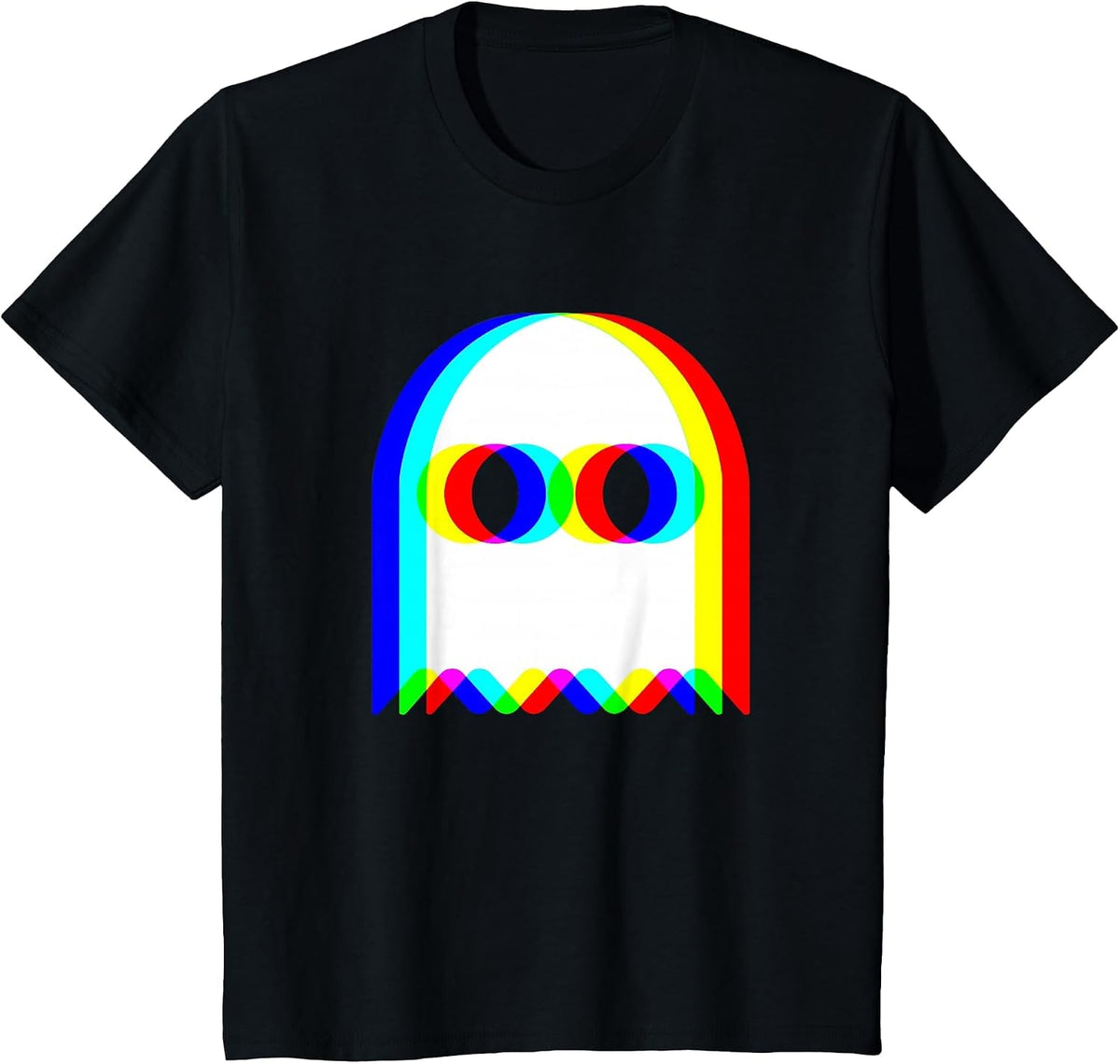 Funny Ghost Trippy Vaporwave Halloween Techno Rave EDM Party T-Shirt - Black