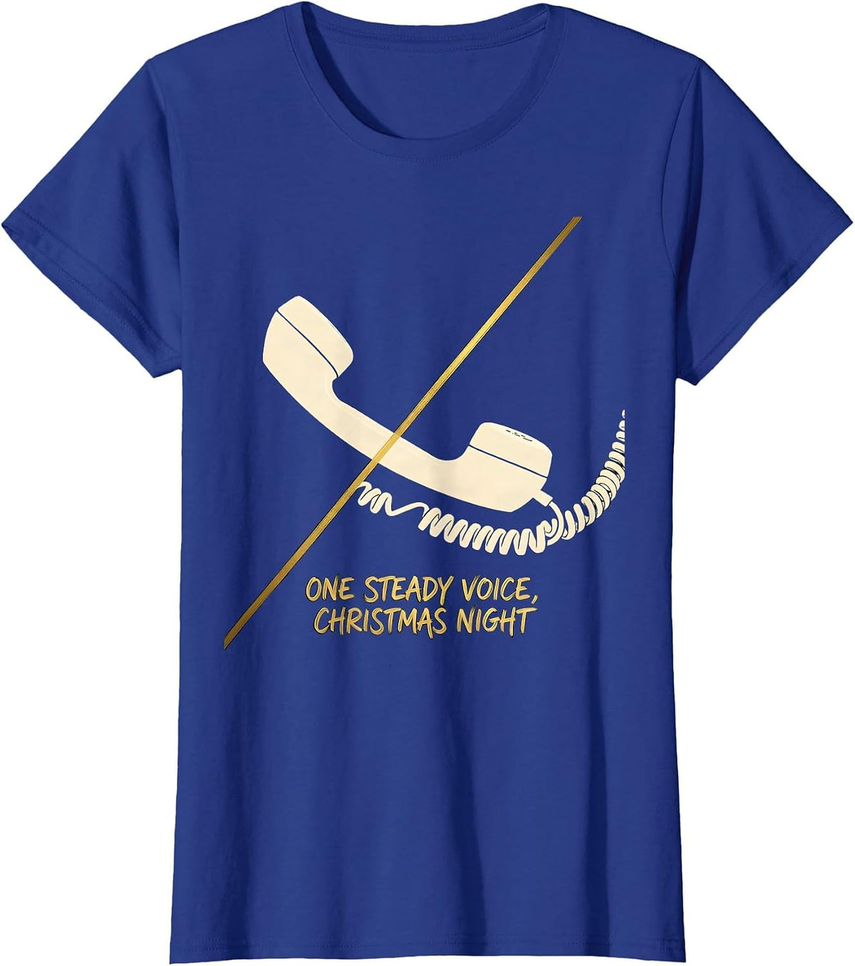Women's One Steady Voice Christmas Night Funny 911 Dispatcher Gift T-Shirt - Royal Blue