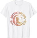 Men's Pink Boots and Spurs Cowgirl Design T-Shirt - White