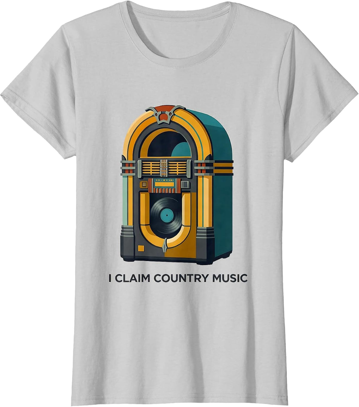I Claim Country Music Midcentury Modern Country Fan Casual T-Shirt - Silver Grey