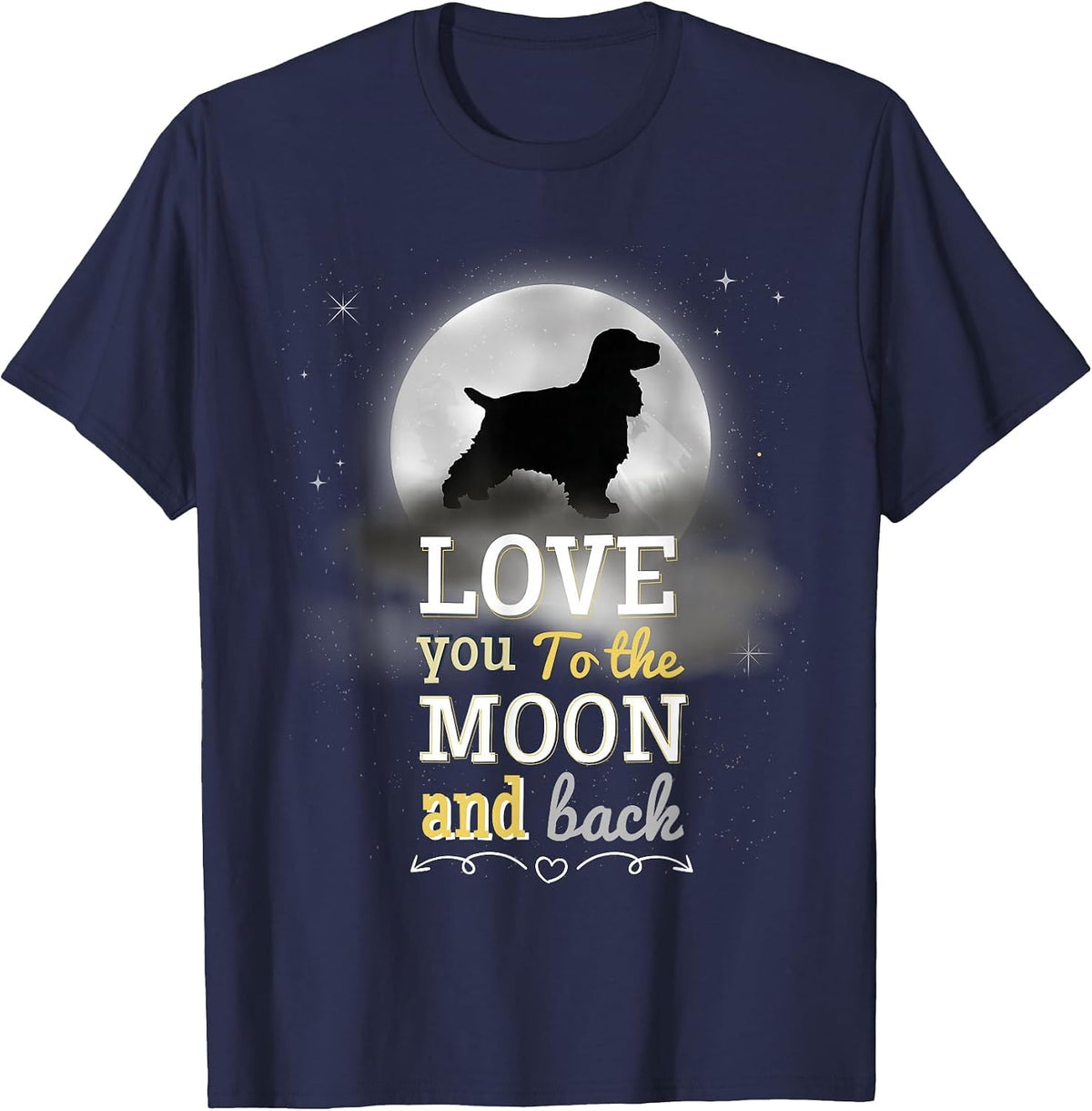 Cocker Spaniel Dog Breed T-Shirt - Navy Blue