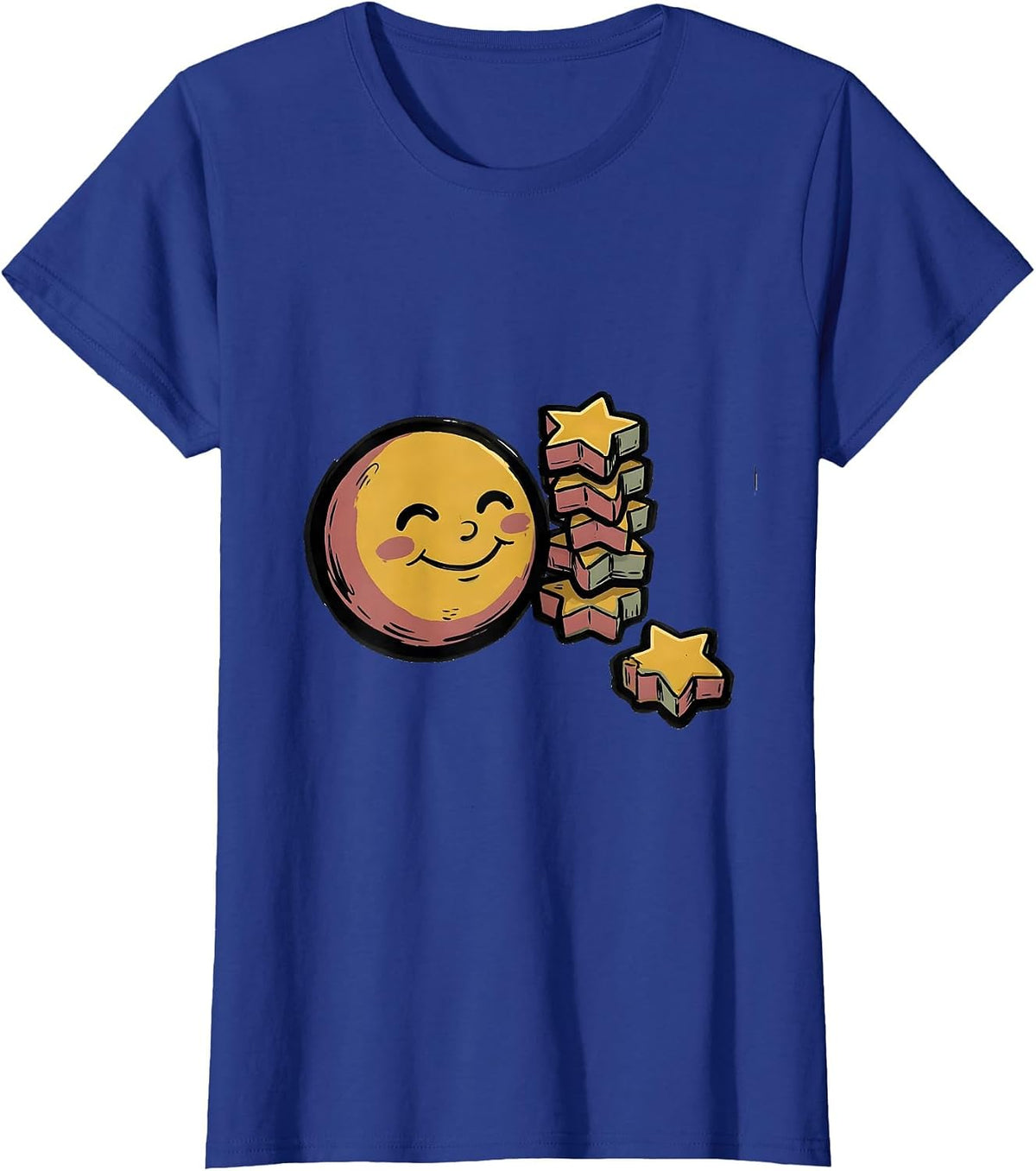 Women's Star Treats Happy Face ABA Therapist Behavior Analyst Gift T-Shirt - Royal Blue