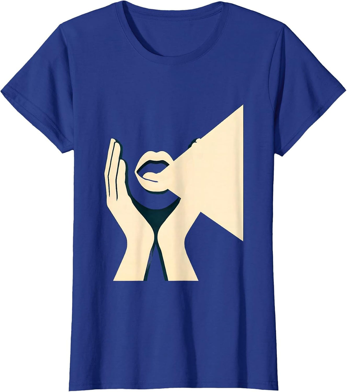 Women's Speech Therapy Hands Light Beam Illustration T-Shirt - Royal Blue