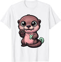 Men's Chibi Otter Kawaii Pastel Goth Cute Creepy Animal T-Shirt - White