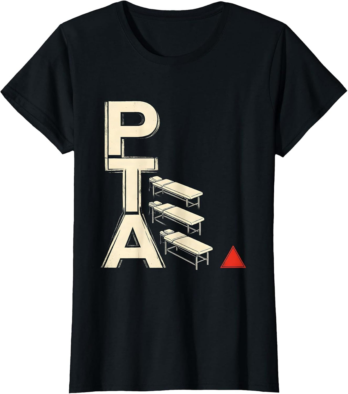 Women's PTA Stencil Graphic Occupational Therapy Physical Therapy OT T-Shirt - Black