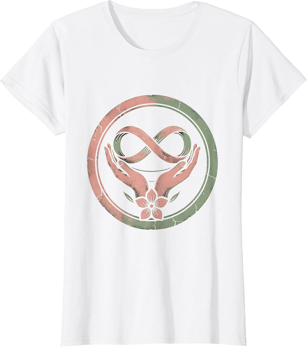 Autism Awareness Cupped Hands Glowing Spectrum T-Shirt - White