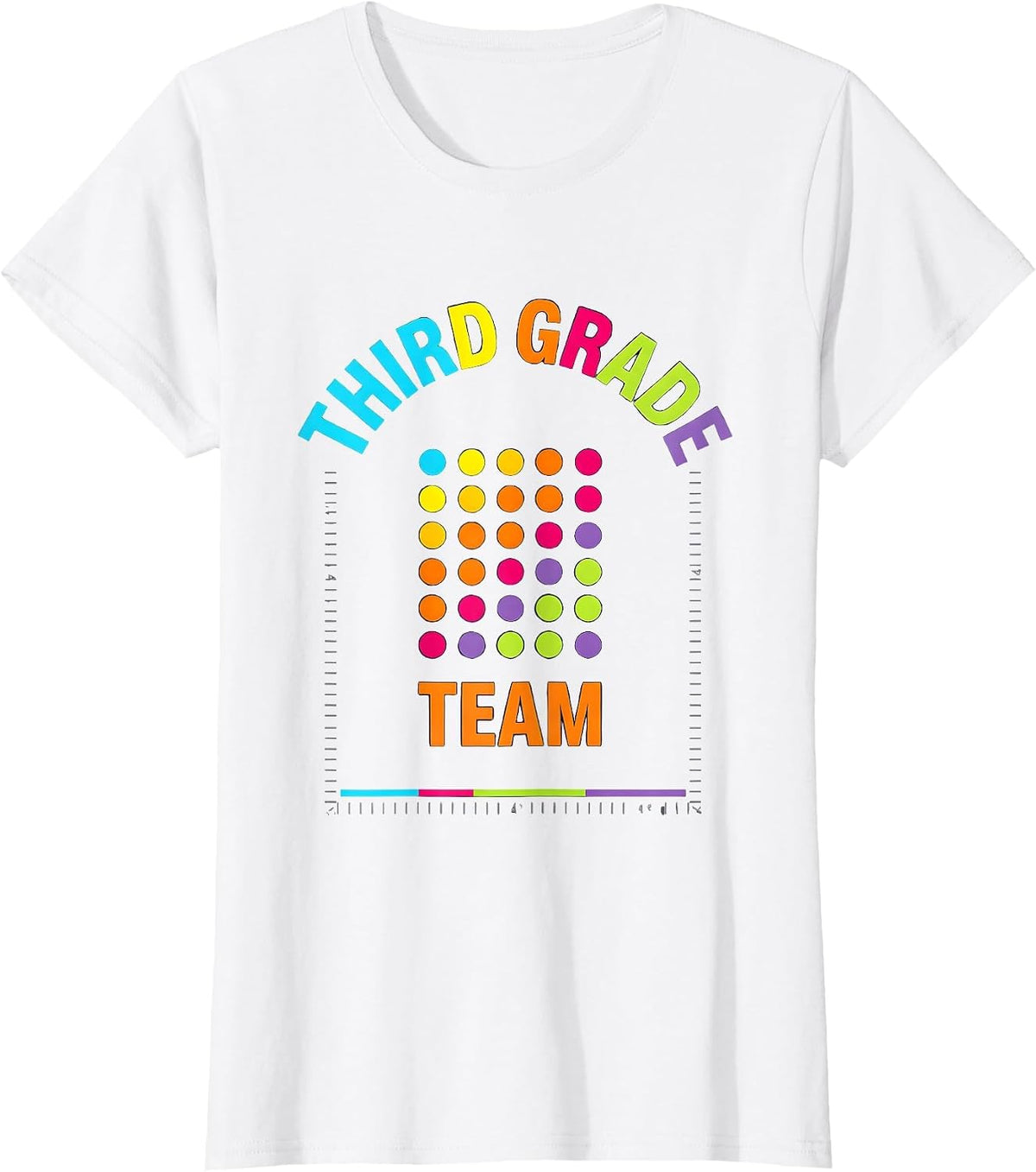 Third Grade Team Colorful Teacher Grade-Level Humor T-Shirt - White