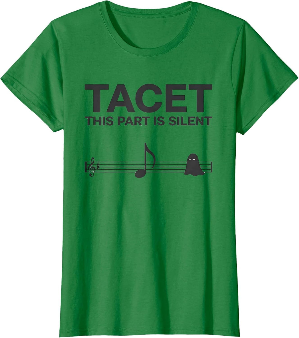 Women's Tacet This Part Is Silent Whimsical Art Teacher Halloween T-Shirt - Kelly Green