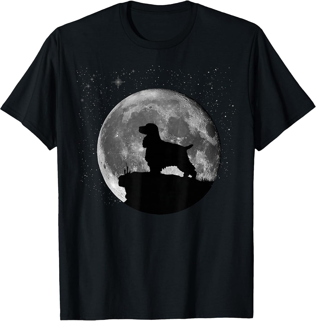 English Cocker Spaniel Dog T-Shirt, Men, Black, Small - As Pictured
