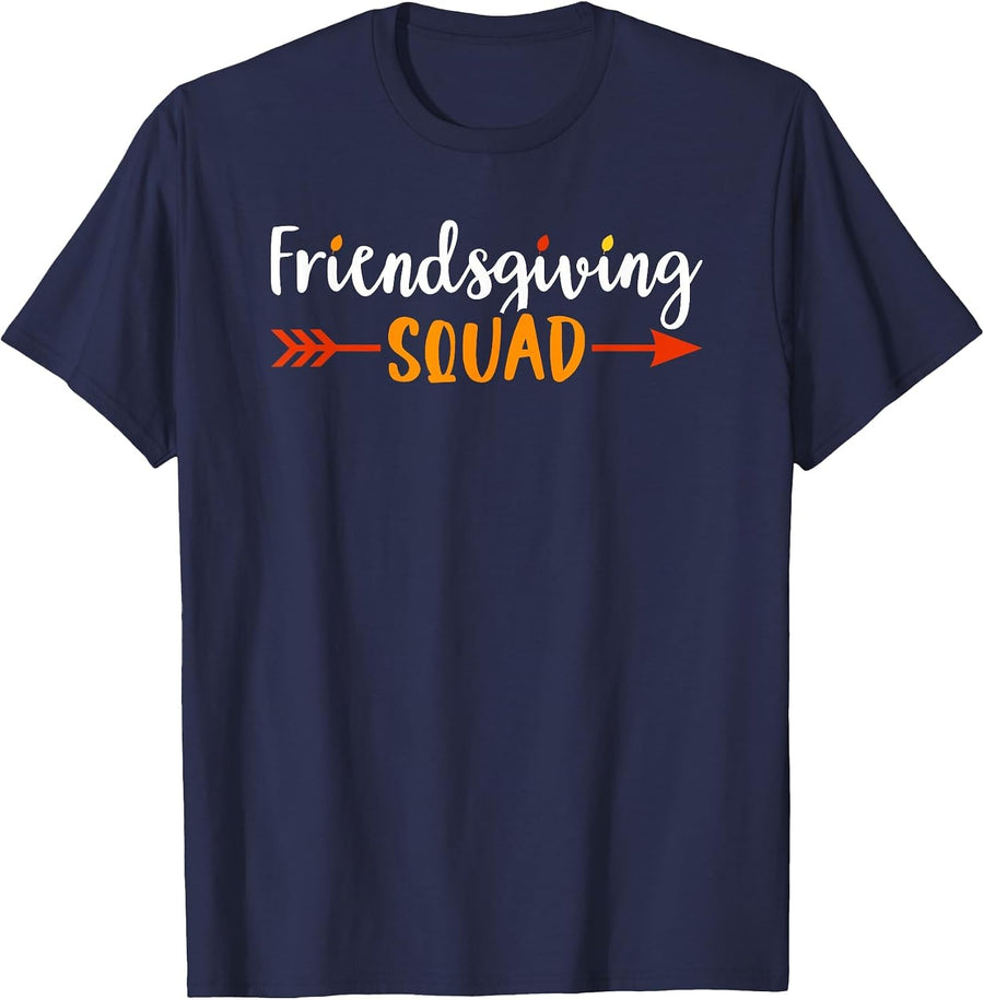 Friendsgiving Squad Friends Thanksgiving 2025 Friendship T-Shirt - Navy Blue
