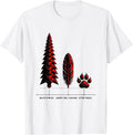 Men's White Spruce Snowy Owl Feather Otter Track Vintage Forest T-Shirt - White