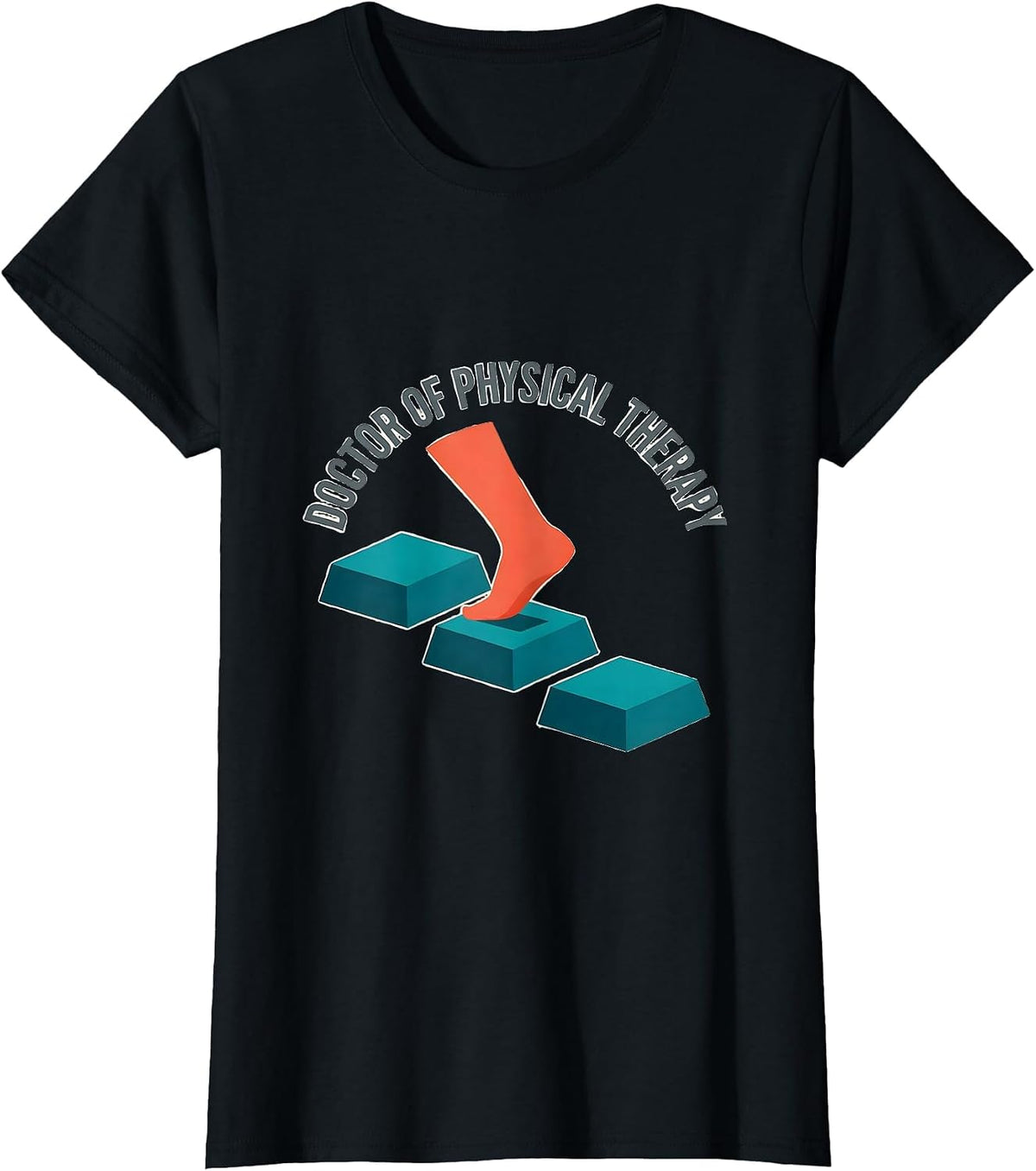 Doctor of Physical Therapy Flat Vector Physical Therapist PT T-Shirt - Black