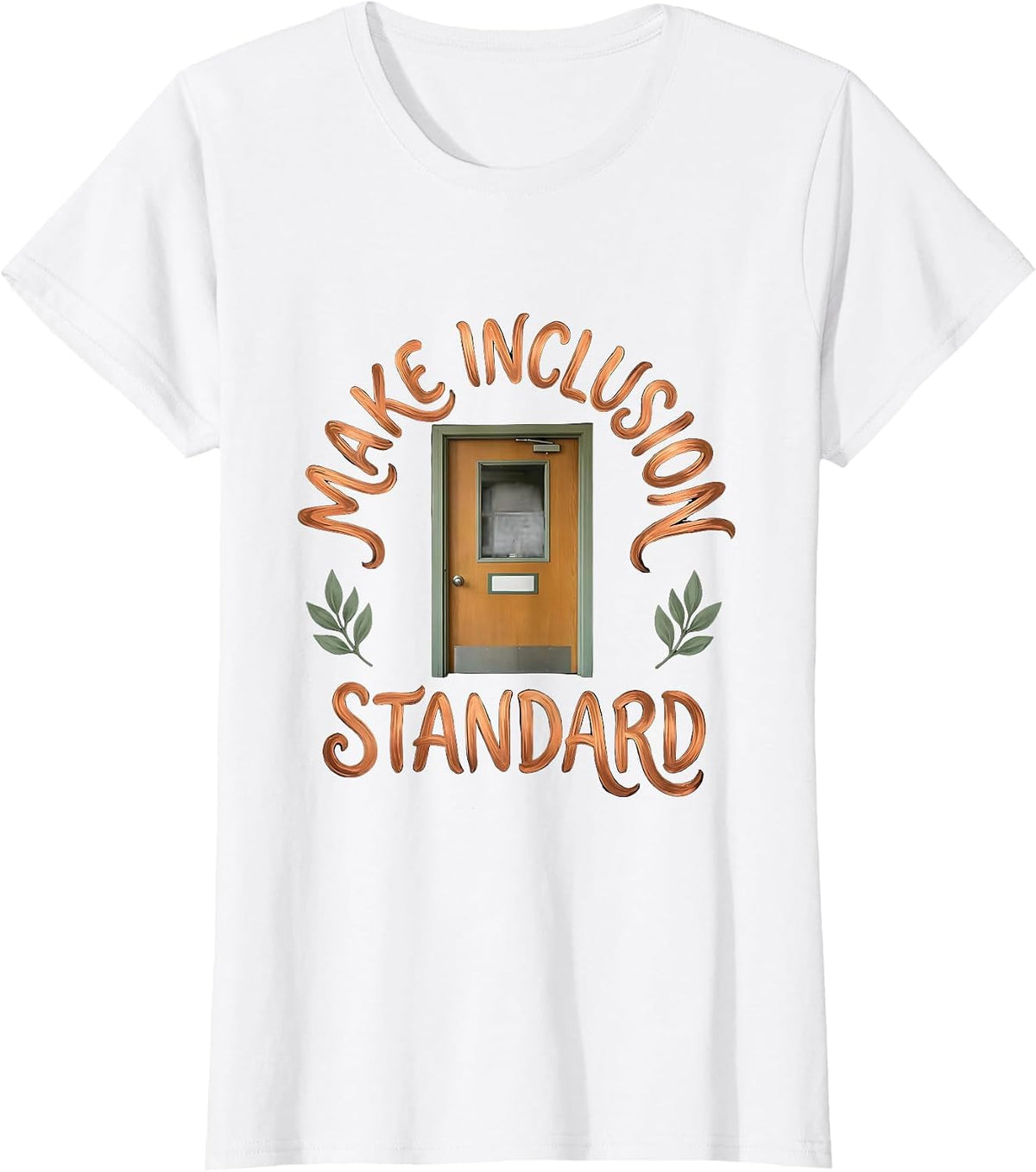 Women's Make Inclusion Standard Boho Special Education Teacher T-Shirt - White