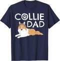 Collie Dad Cute Dog Puppy Pet Animal Lover Border Collie T-Shirt - Navy Blue