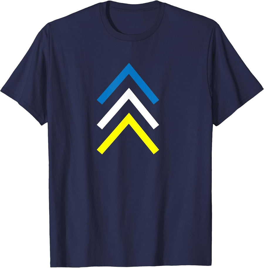Down Syndrome Three Chromosome Arrows Awareness Month T-Shirt - Navy Blue