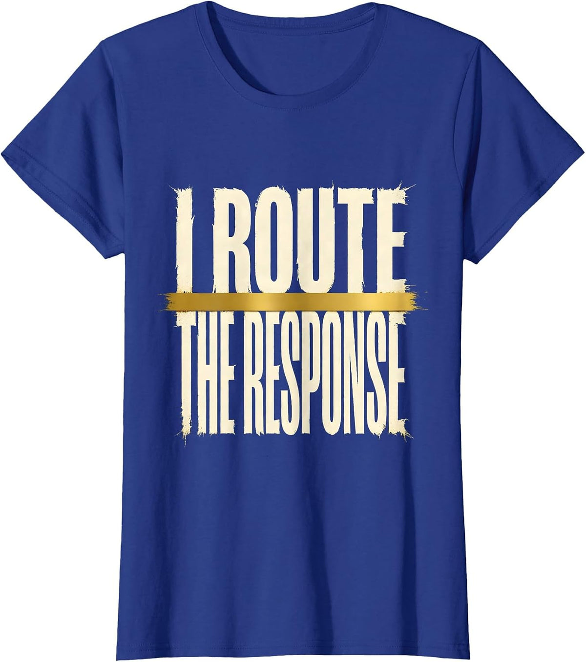 Women's I Route The Response Thin Gold Line 911 Dispatcher Tribute T-Shirt - Royal Blue