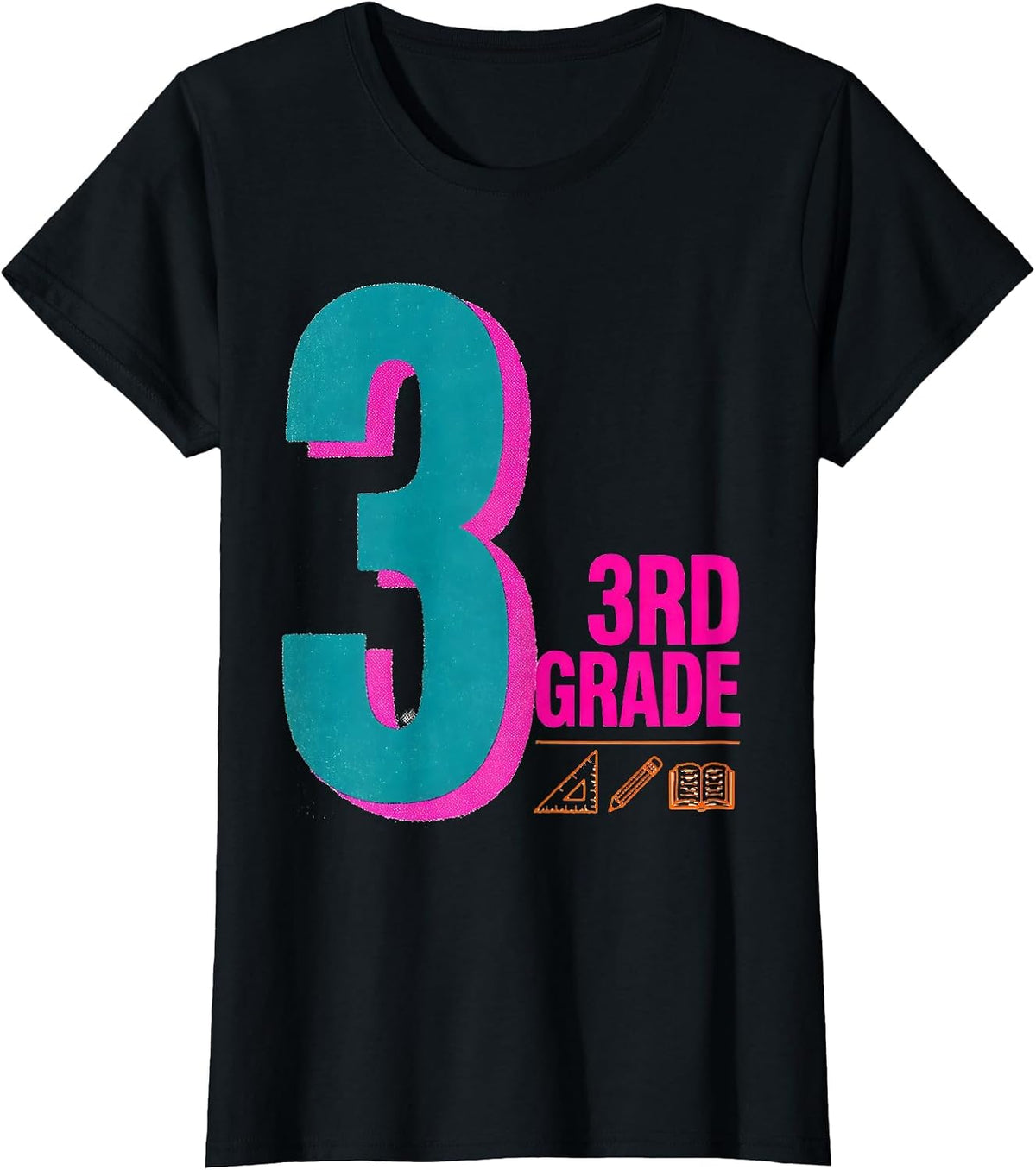 Women's 3RD GRADE THIRD GRADE Teacher Back to School Kids T-Shirt - Black