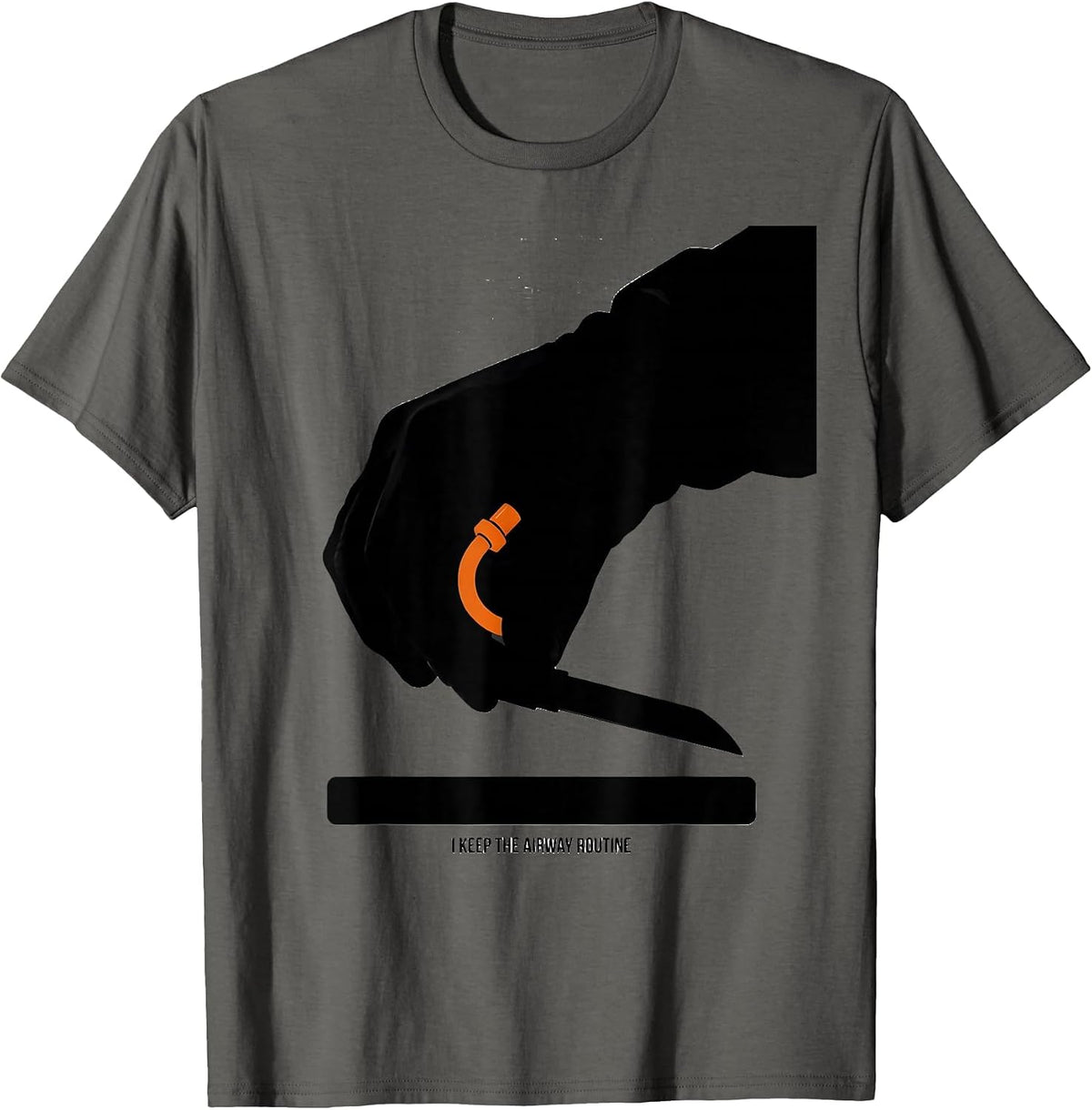 Men's I Keep The Airway Routine Funny Respiratory Therapist RT T-Shirt - Asphalt Grey