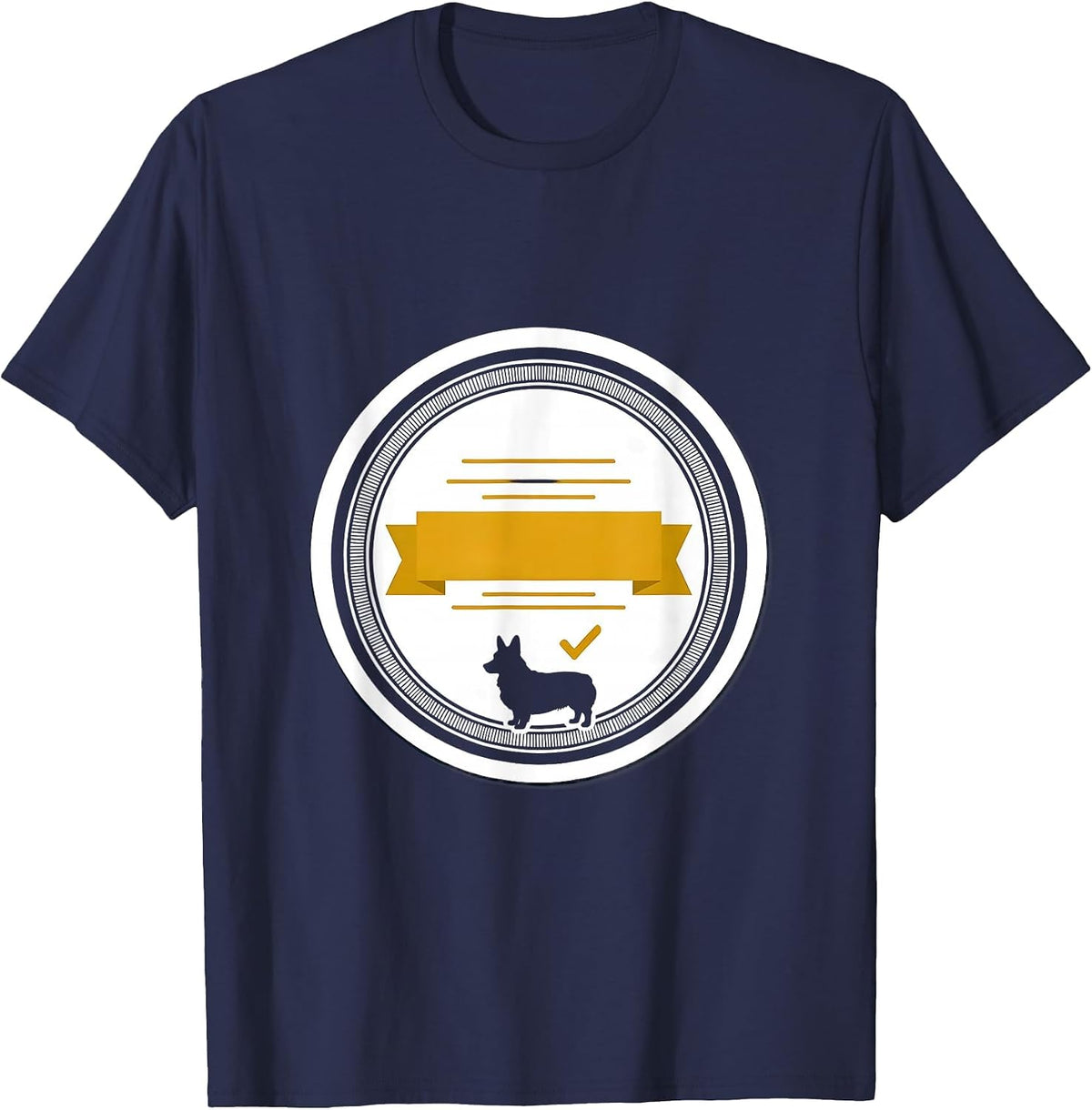 Men's Official Seal Corgi Dog Lover Sticker Humor T-Shirt - Navy Blue