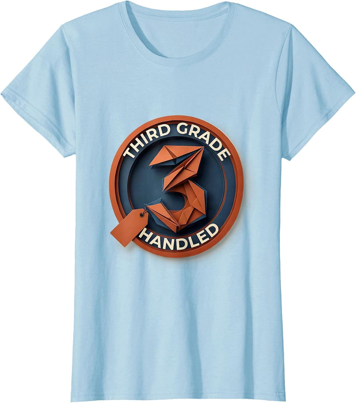 Women's Third Grade Handled Playful Back To School Teacher Kids T-Shirt - Baby Blue