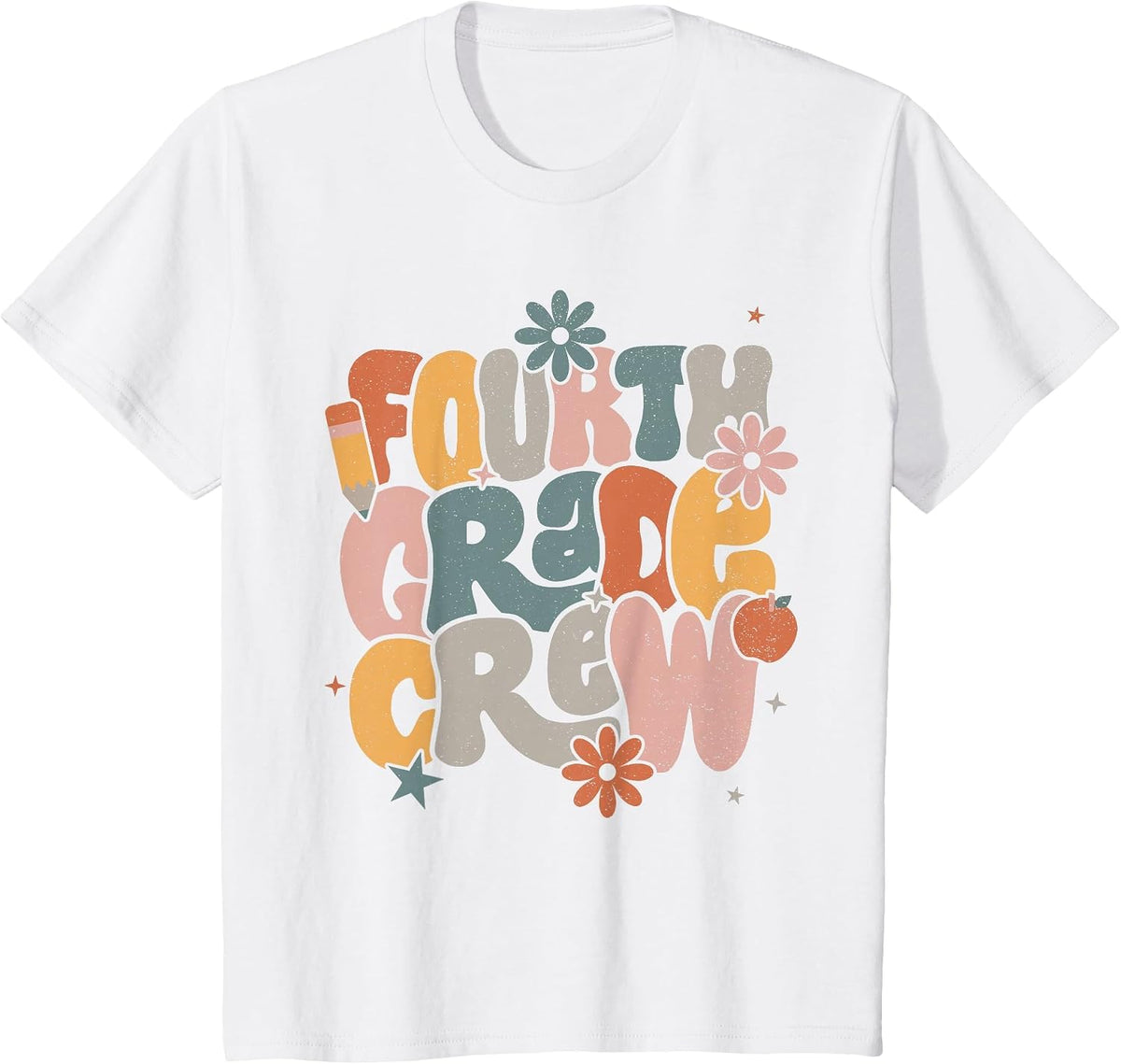 Back to School Fourth Grade Crew Tshirt 4th Grade Teacher T-Shirt - White
