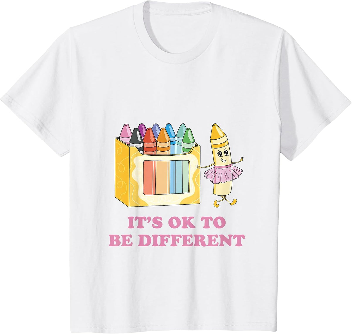 It's Okay to be Different Crayons, Autism Awareness Month T-Shirt - White