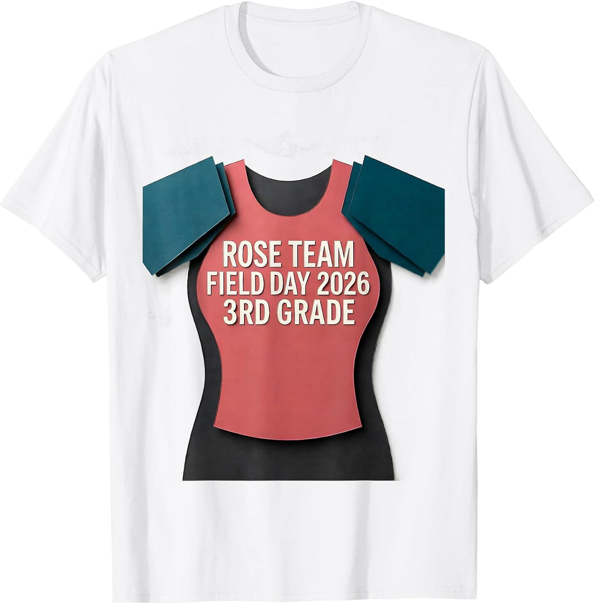 Men's ROSE TEAM FIELD DAY 2026 3RD GRADE School Color Team Spirit T-Shirt - White