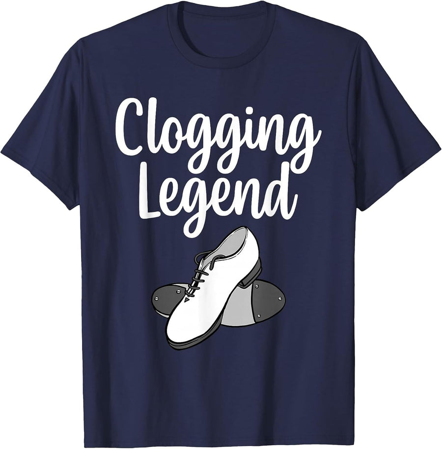 Cool Clogging Art for Men Women Girls Dancing Clogging Dance T-Shirt - Navy Blue